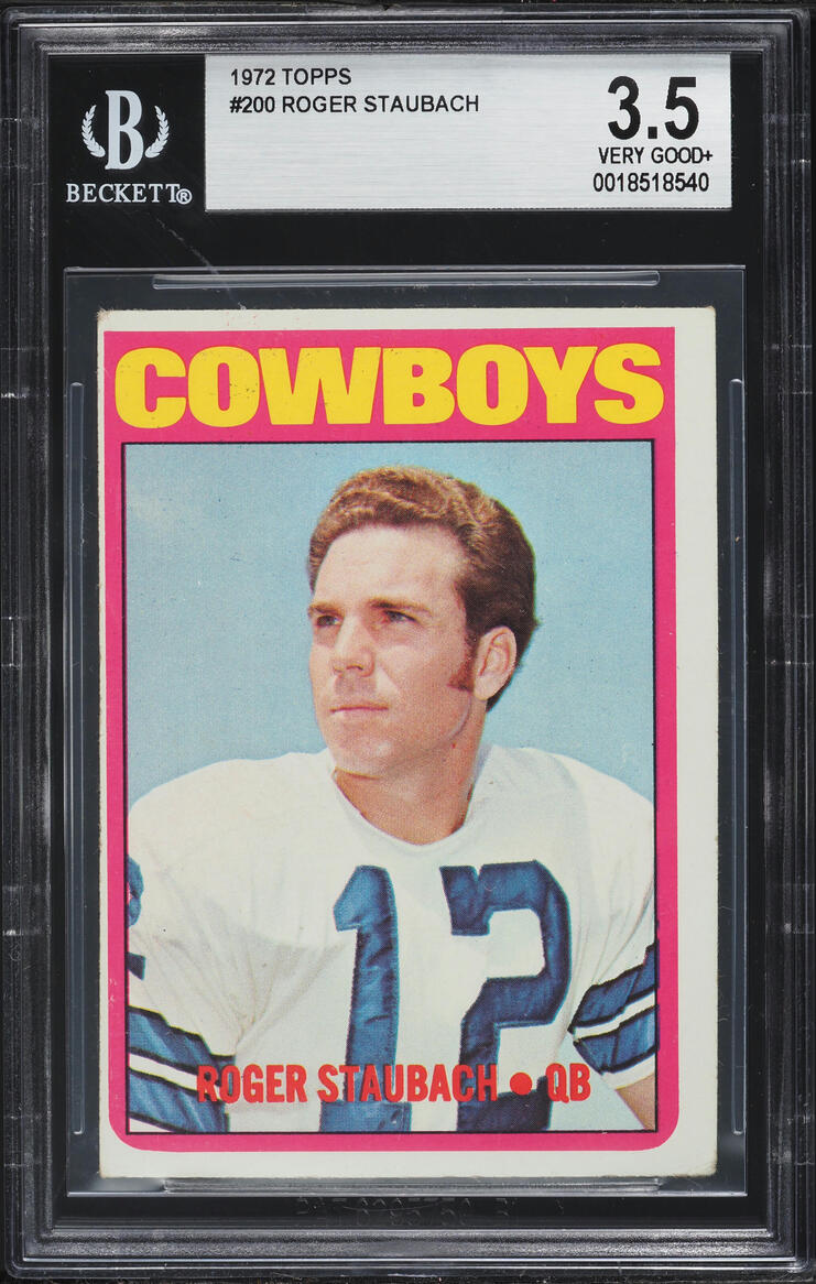 1972 Topps Football Roger Staubach #200 BGS 3.5 VG+