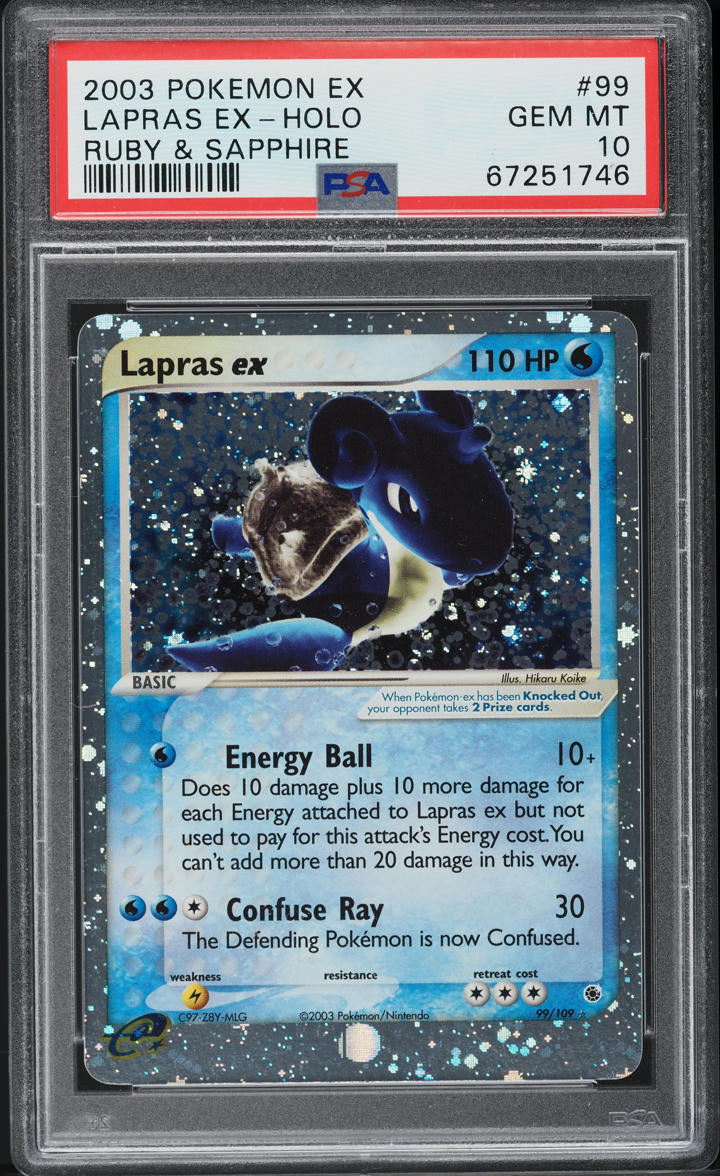 2003 Pokemon EX Ruby & Sapphire Holo Lapras ex #99 PSA 10 GEM MINT