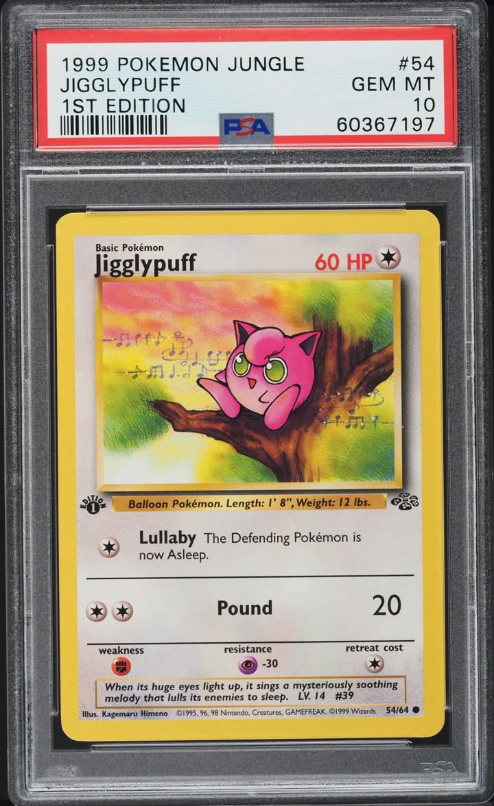 1999 Pokemon Jungle 1st Edition Jigglypuff #54 PSA 10 GEM MINT