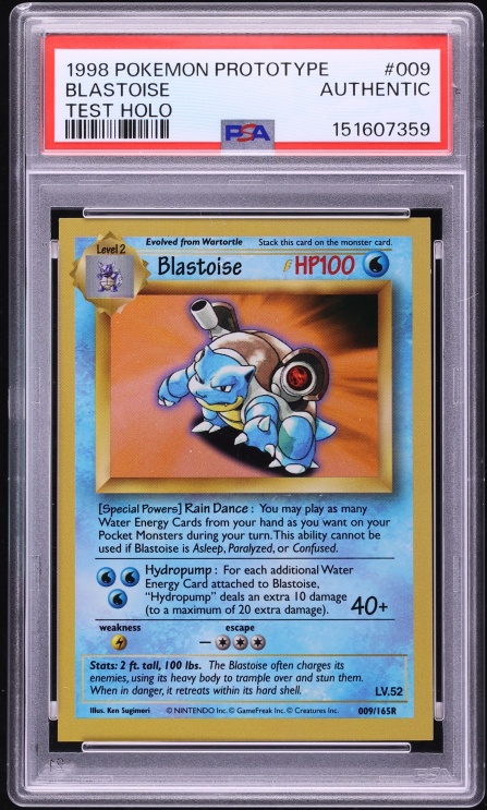 1998 Pokemon Prototype Test MTG Back Holo Blastoise #9 PSA AUTH