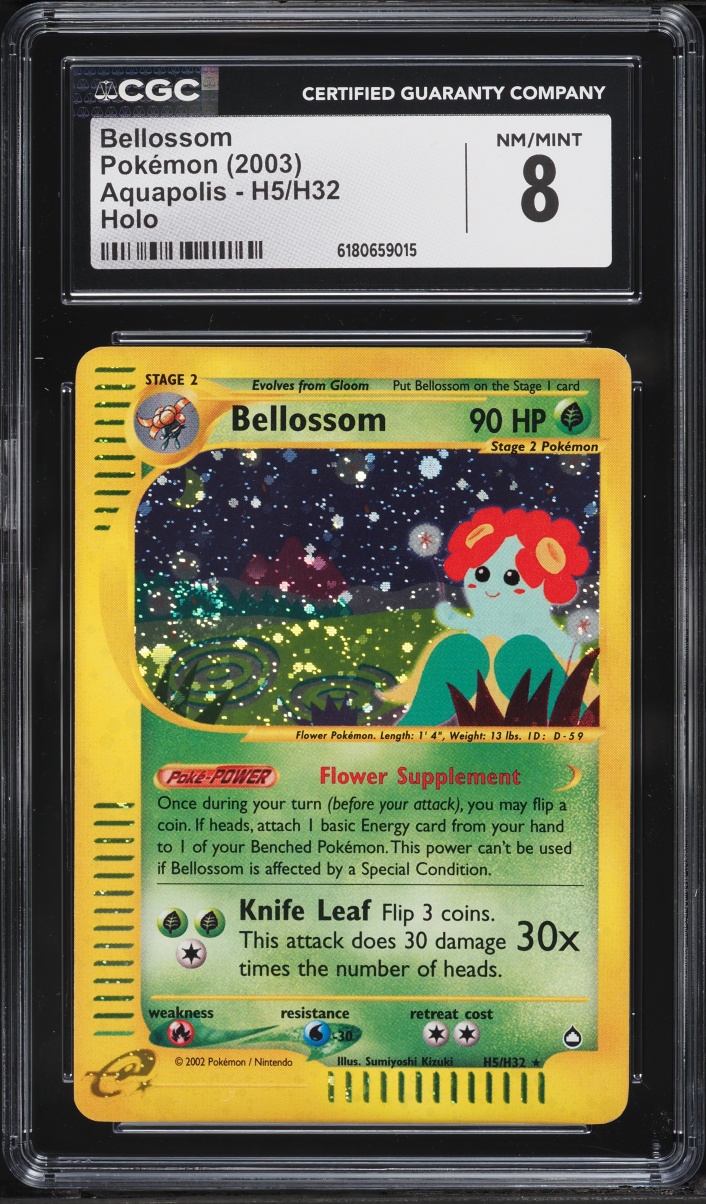 2003 Pokemon Aquapolis Holo Bellossom #H5 CGC 8 NM-MT