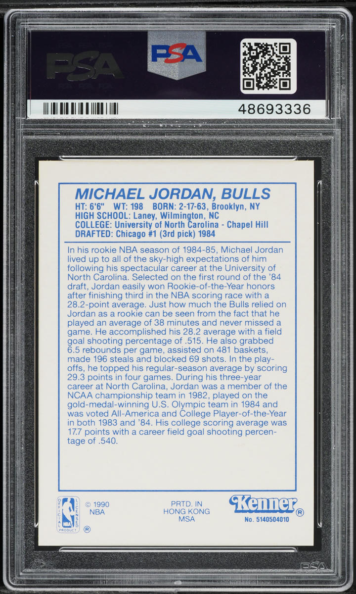 1990 Kenner Starting Lineup Yellow Michael Jordan PSA 9 MINT