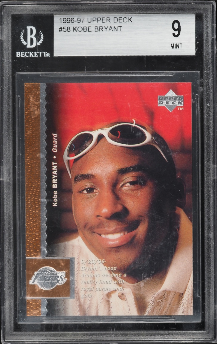1996 Upper Deck Basketball Kobe Bryant ROOKIE #58 BGS 9 MINT