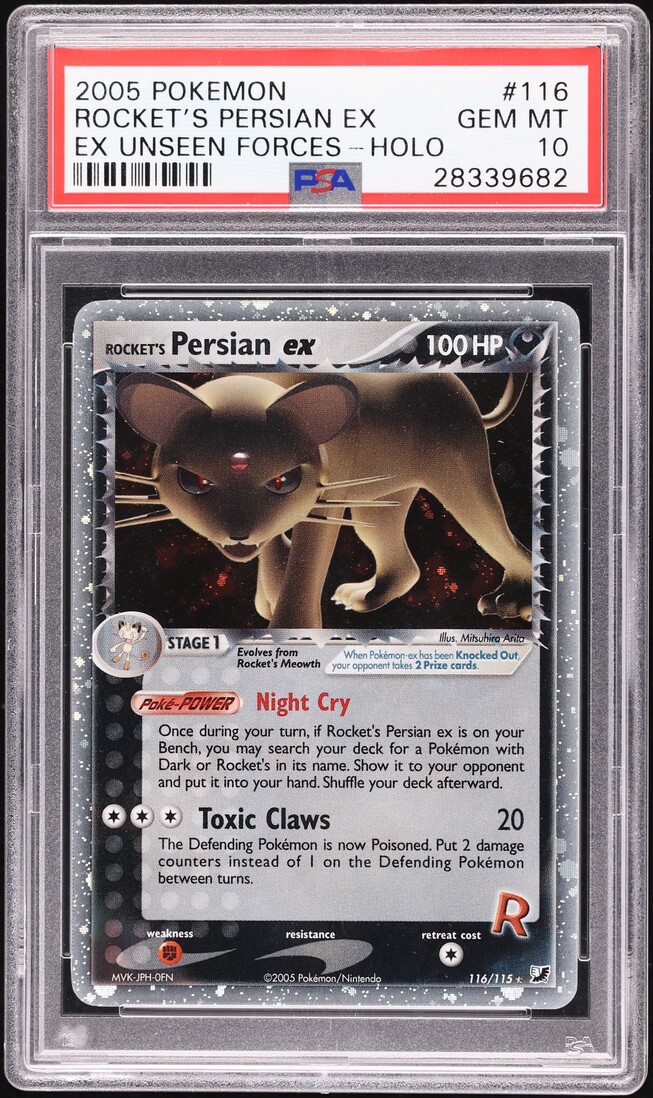 2005 Pokemon EX Unseen Forces Holo Rocket's Persian ex #116 PSA 10 GEM MINT