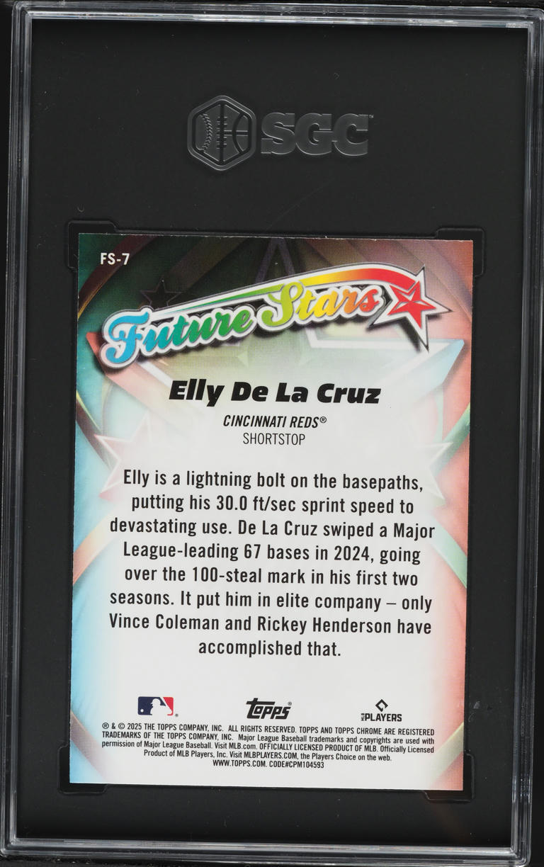 2025 Topps Chrome Future Stars Elly De La Cruz #FS-7 SGC 9.5 MINT+