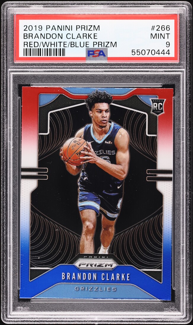 2019 Panini Prizm Red White Blue Brandon Clarke ROOKIE #266 PSA 9 MINT