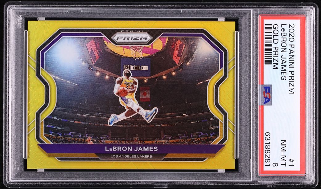 2020 Panini Prizm Gold LeBron James /10 #1 PSA 8 NM-MT