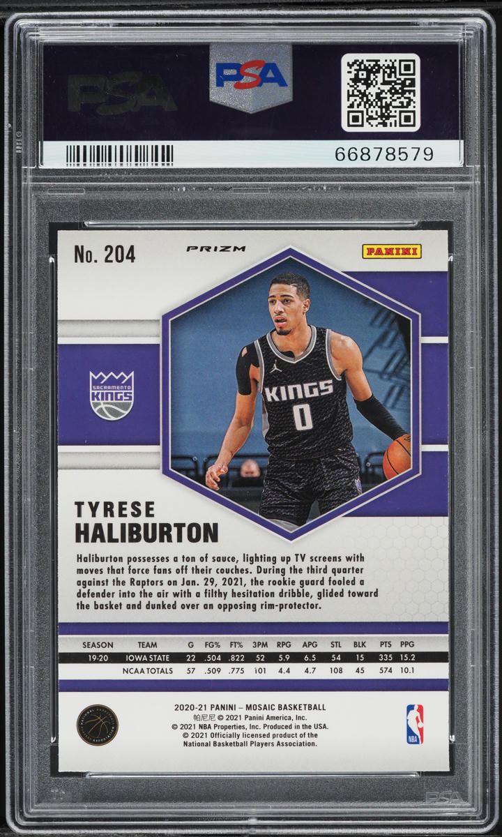 2020 Panini Mosaic Genesis Tyrese Haliburton ROOKIE #204 PSA 10 GEM MINT