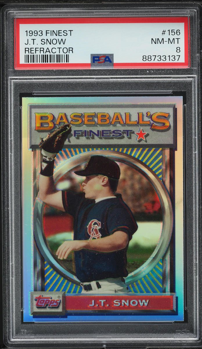 1993 Finest Refractor J.T. Snow ROOKIE #156 PSA 8 NM-MT