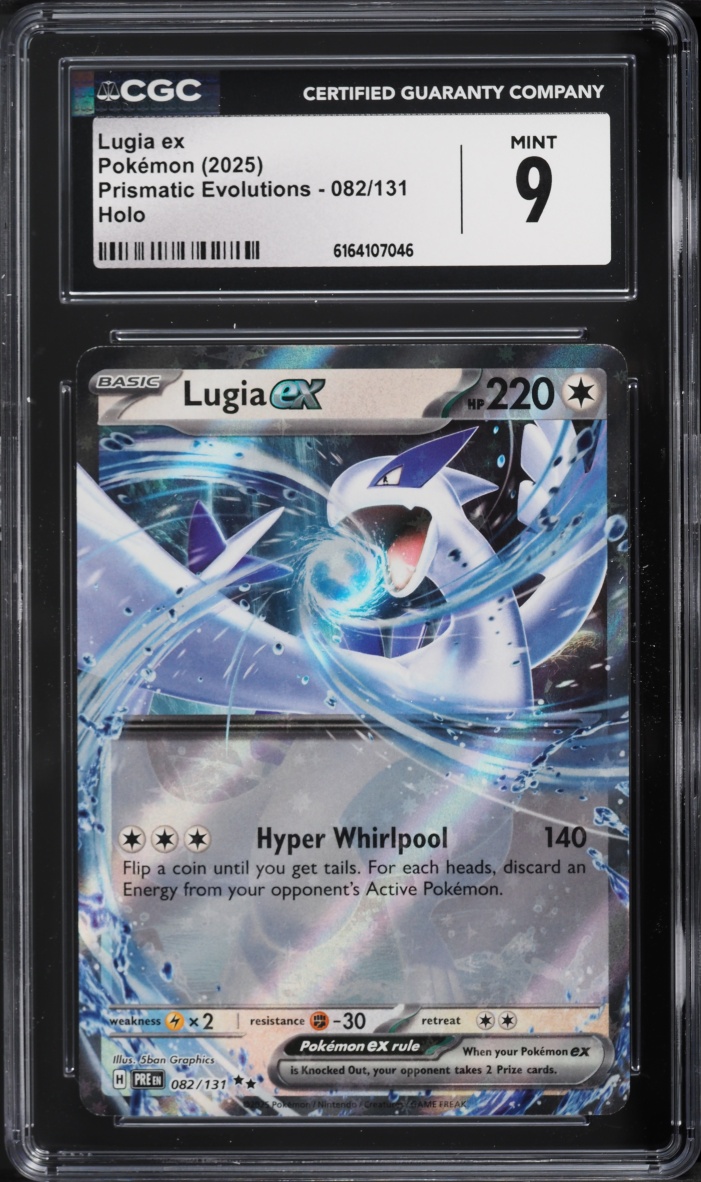 2025 Pokemon Scarlet & Violet Prismatic Evolutions Holo Lugia EX #82 CGC 9 MINT