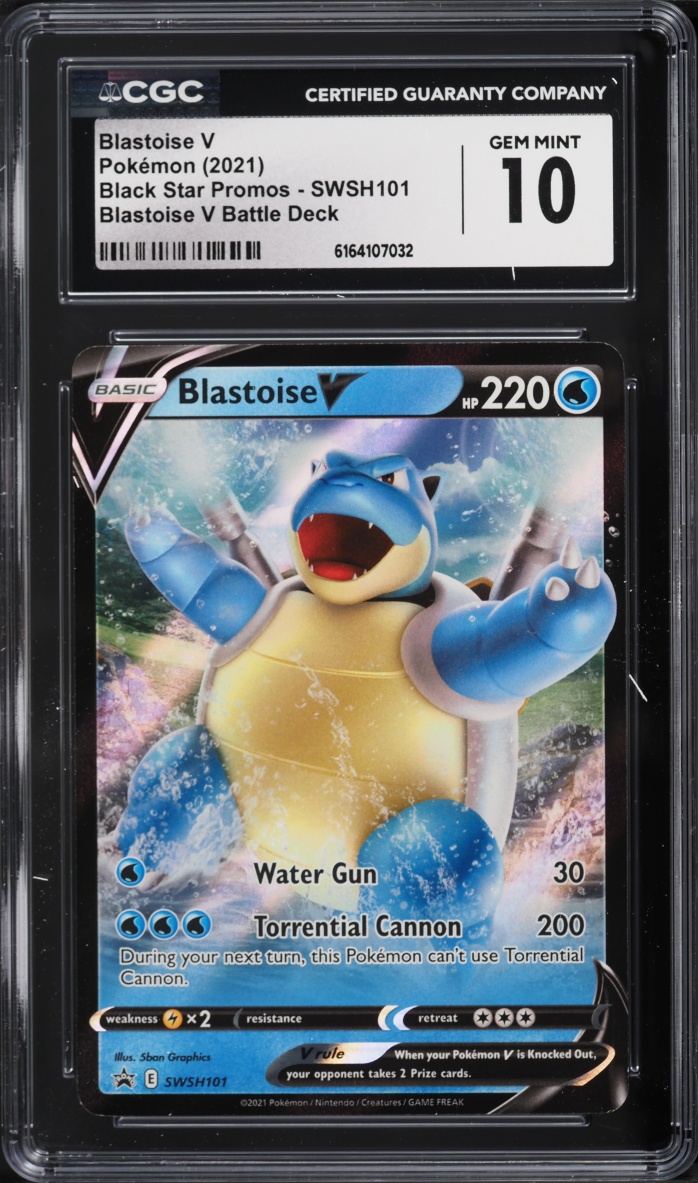 2021 Pokemon Sword & Shield Black Star Promo Battle Deck Blastoise V #SWSH101 CGC 10 GEM MINT