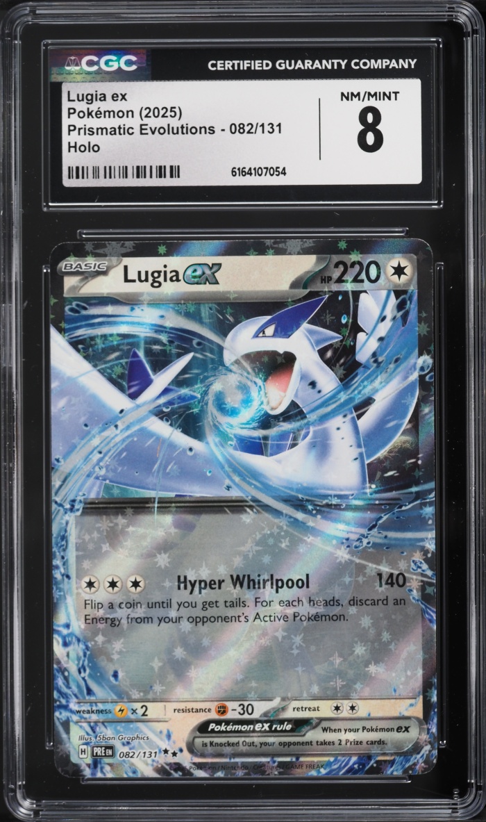 2025 Pokemon Scarlet & Violet Prismatic Evolutions Holo Lugia EX #82 CGC 8 NM-MT