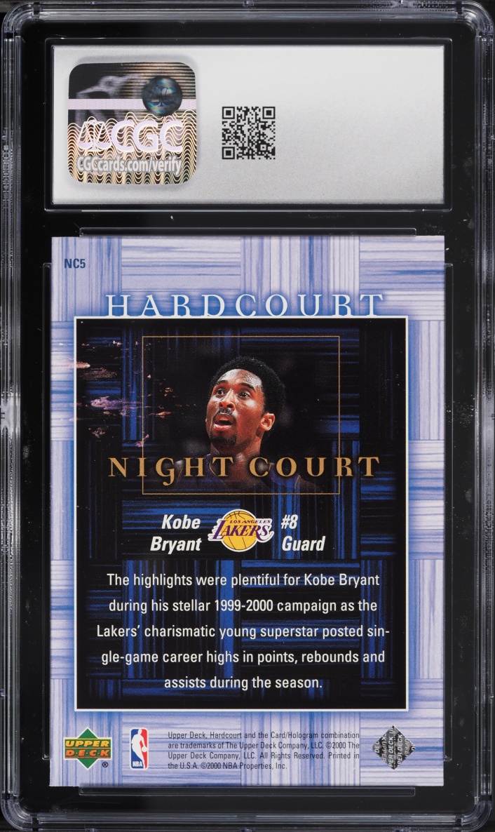 2000 Upper Deck Hardcourt Night Court Kobe Bryant #NC5 CGC 9 MINT