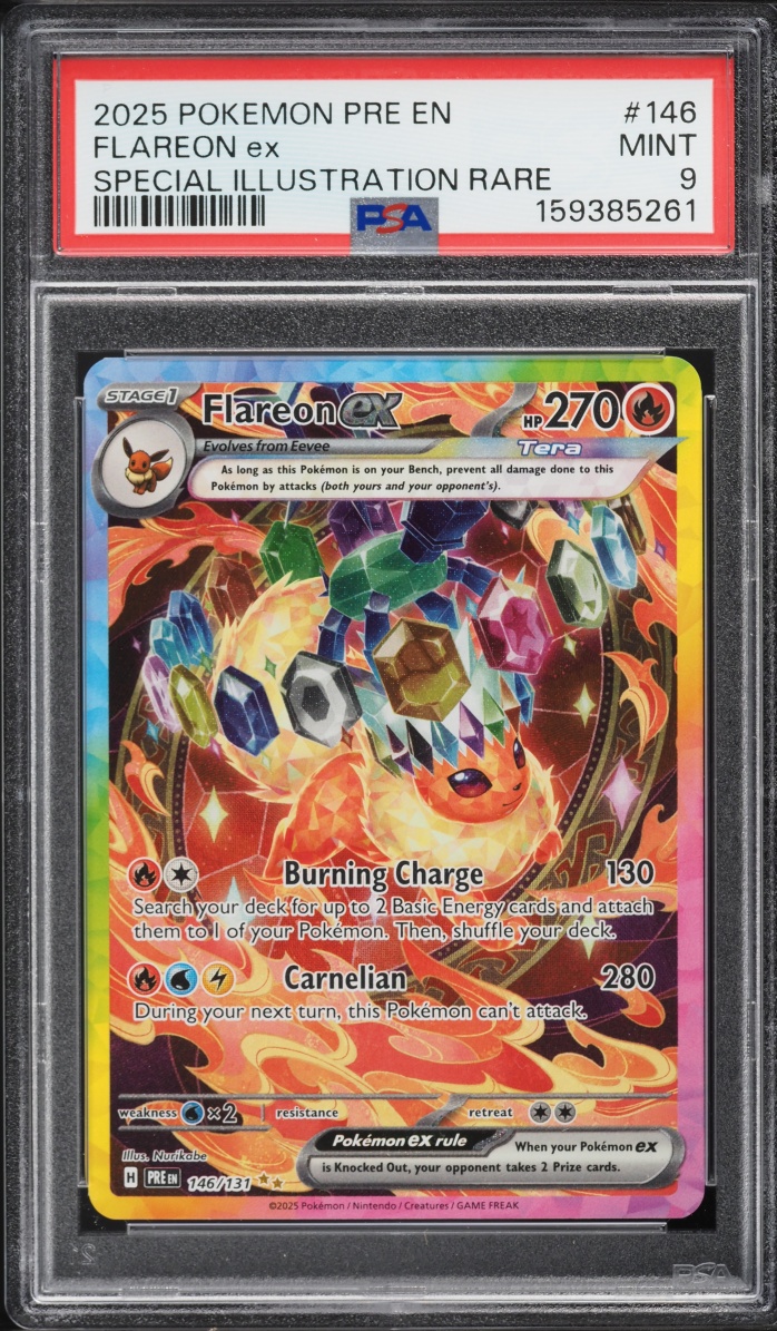 2025 Pokemon Scarlet & Violet Prismatic Evolutions SIR Flareon EX #146 PSA 9 MINT