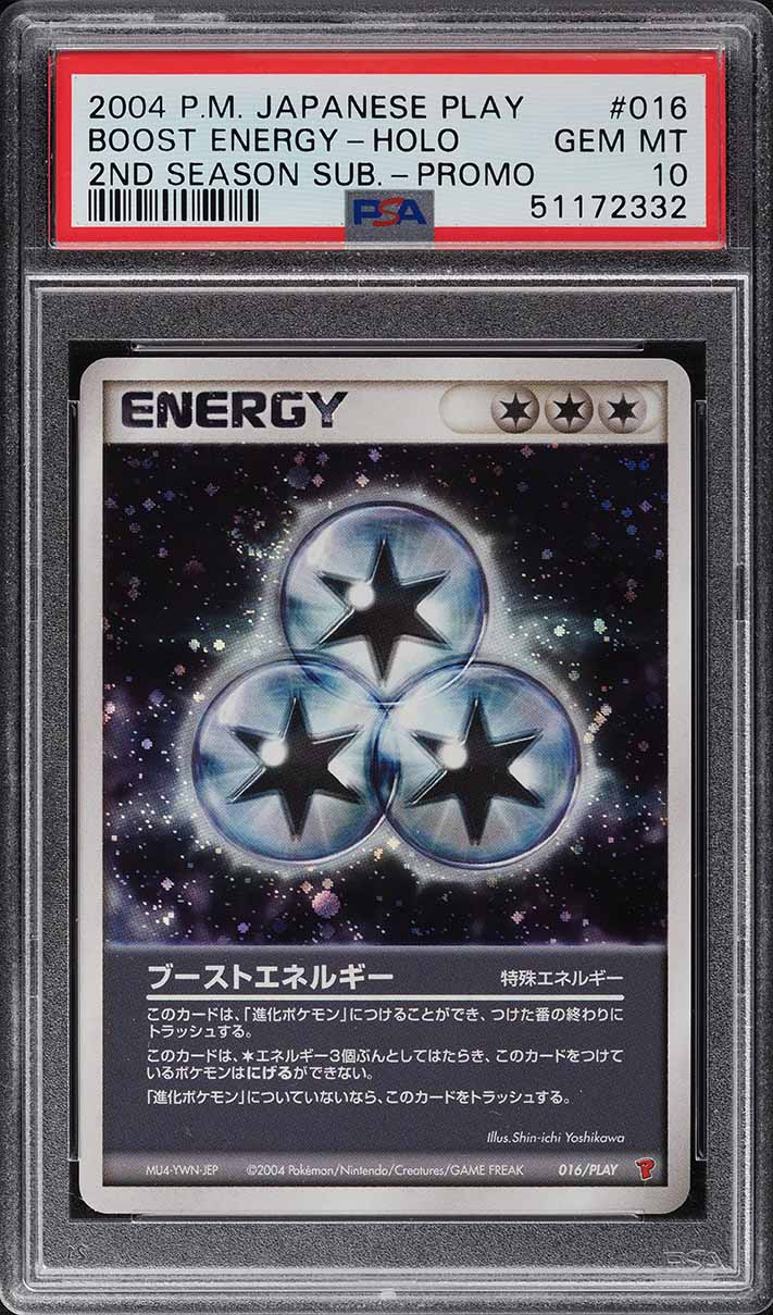 2004 Pokemon Japanese Play Promo 2nd Season Holo Boost Energy #16 PSA 10 GEM MINT