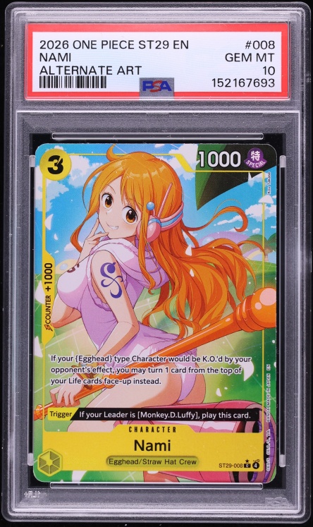 2026 One Piece Starter Deck Egghead Alt Art Nami #ST29-008 PSA 10 GEM MINT