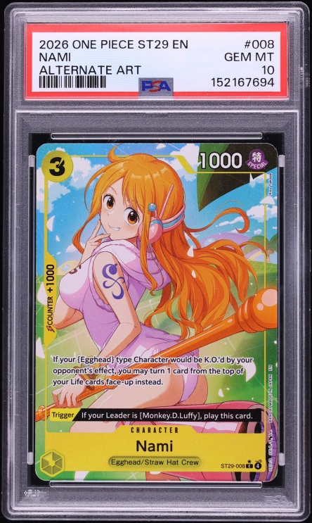 2026 One Piece Starter Deck Egghead Alt Art Nami #ST29-008 PSA 10 GEM MINT