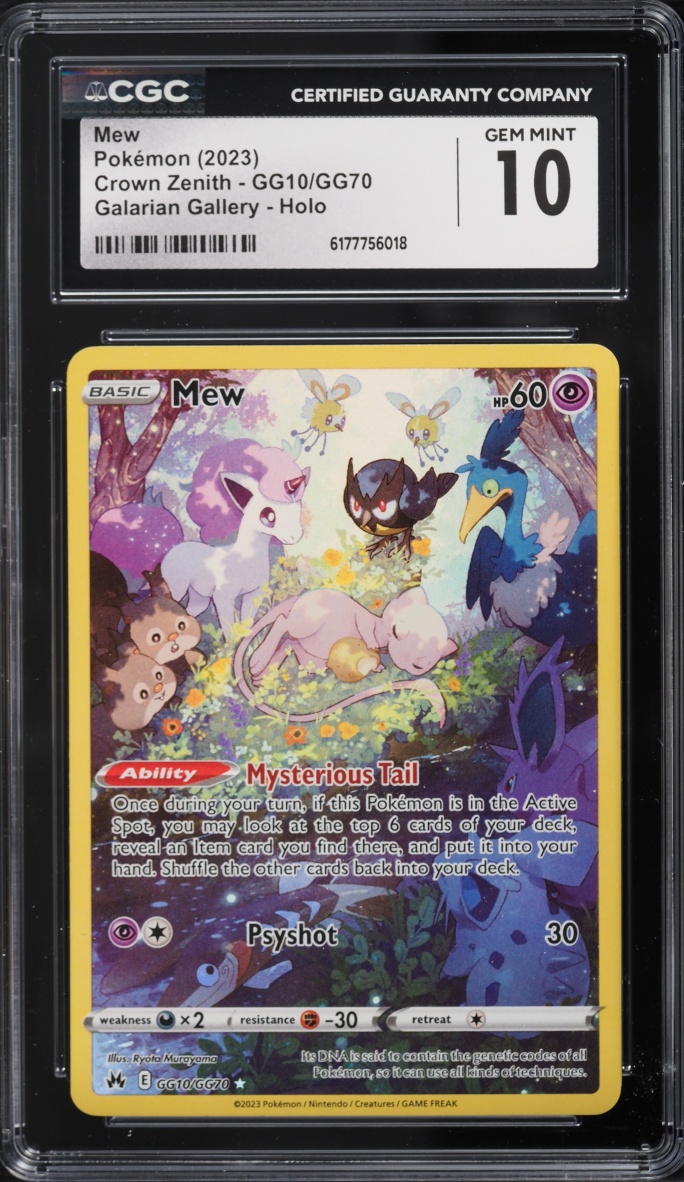 2023 Pokemon Sword & Shield Crown Zenith Galarian Gallery Full Art Mew #GG10 CGC 10 GEM MINT