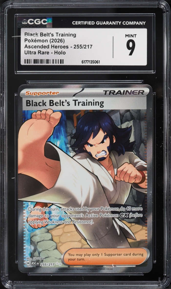 2026 Pokemon Mega Evolution Ascended Heroes Full Art Black Belt's Training #255 CGC 9 MINT
