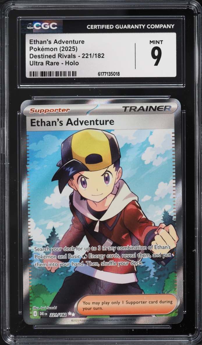 2025 Pokemon Scarlet & Violet Destined Rivals Full Art Ethan's Adventure #221 CGC 9 MINT