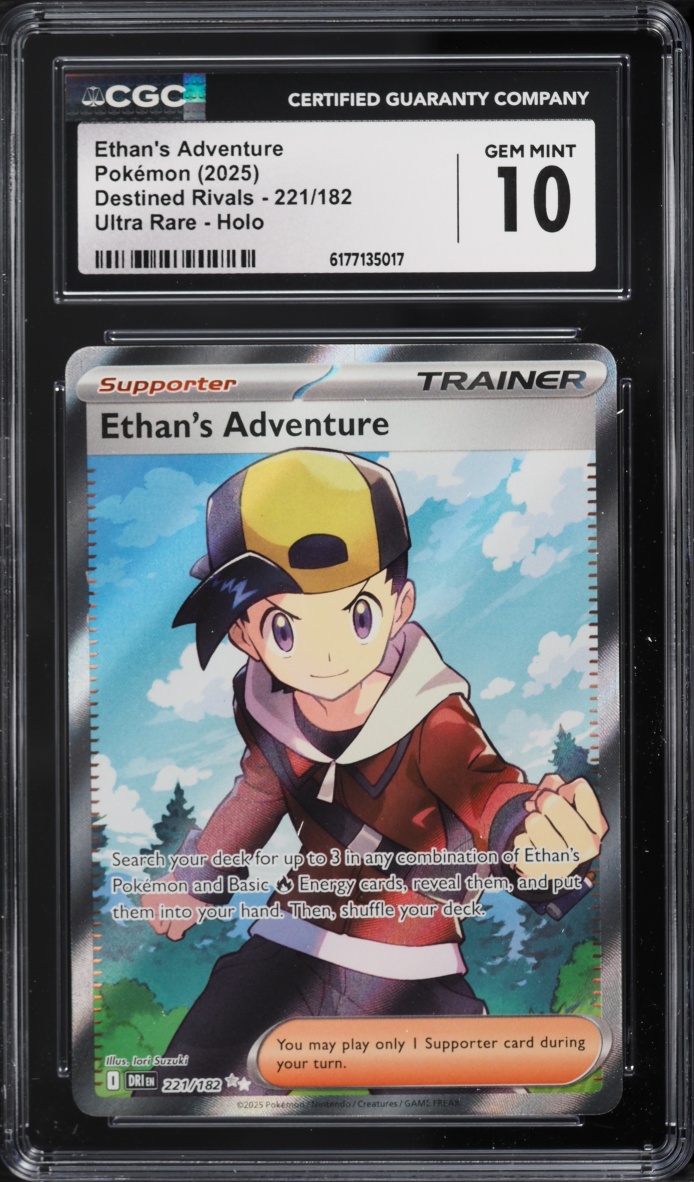 2025 Pokemon Scarlet & Violet Destined Rivals Full Art Ethan's Adventure #221 CGC 10 GEM MINT