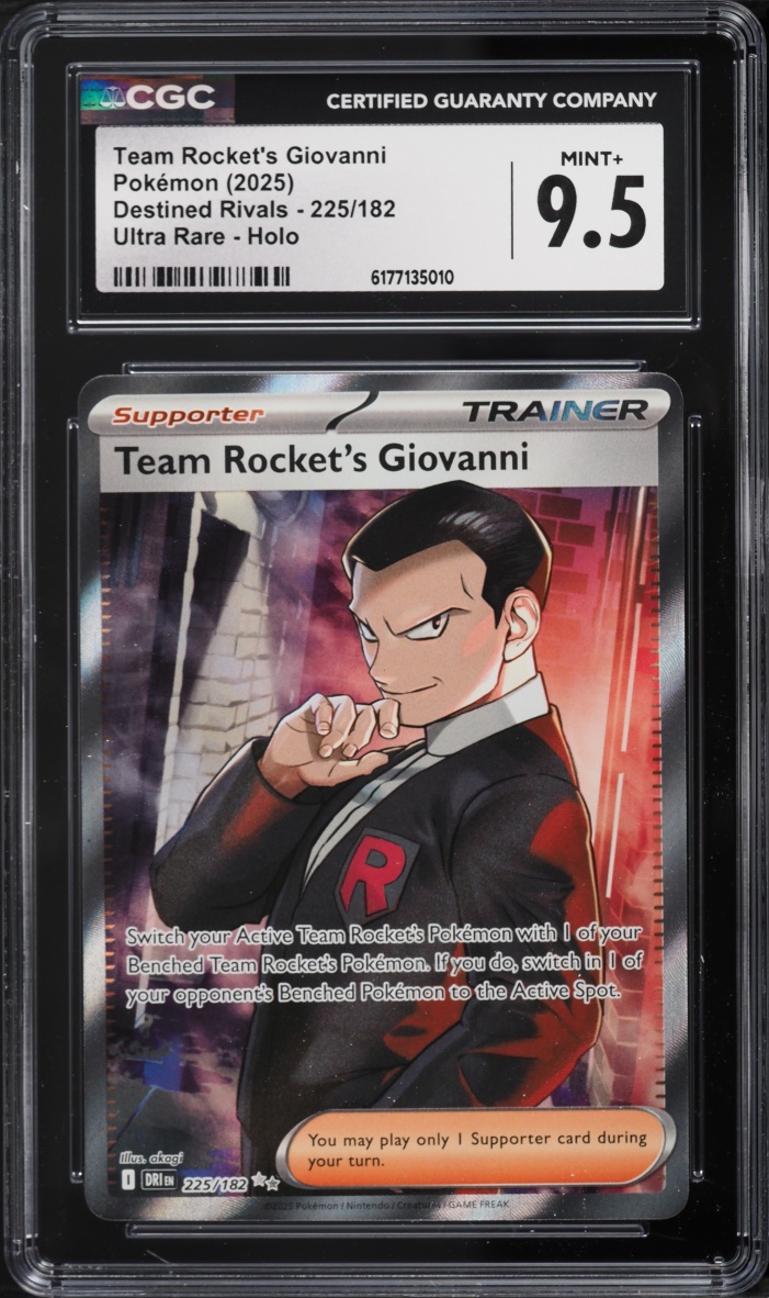 2025 Pokemon Scarlet & Violet Destined Rivals Full Art Team Rocket's Giovanni #225 CGC 9.5