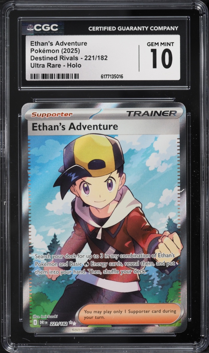 2025 Pokemon Scarlet & Violet Destined Rivals Full Art Ethan's Adventure #221 CGC 10 GEM MINT