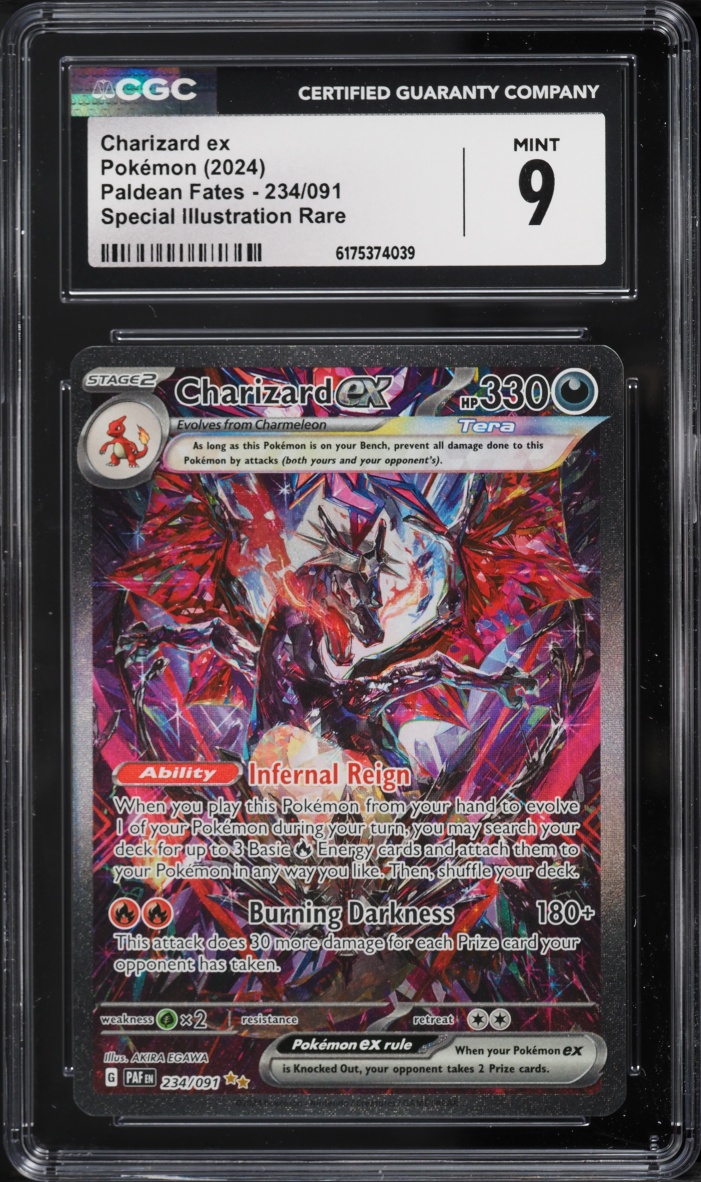 2024 Pokemon Scarlet & Violet Paldean Fates SIR Charizard ex #234 CGC 9 MINT