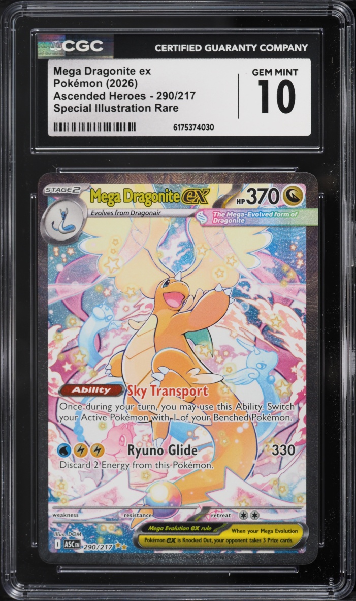 2026 Pokemon Mega Evolution Ascended Heroes SIR Mega Dragonite ex #290 CGC 10 GEM MINT