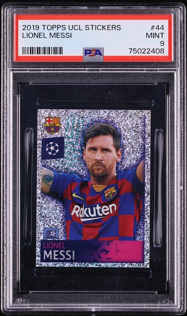 2019 Topps Chrome UCL Green Refractor Lionel Messi /99 PSA