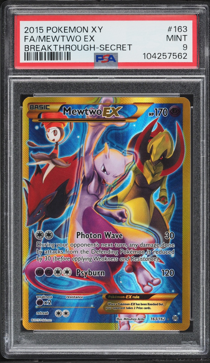 2015 Pokemon XY BREAKthrough Full Art Mewtwo EX #163 PSA 9 MINT