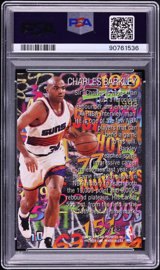 1995 Flair Hot Numbers Charles Barkley #1 PSA 10 GEM MINT