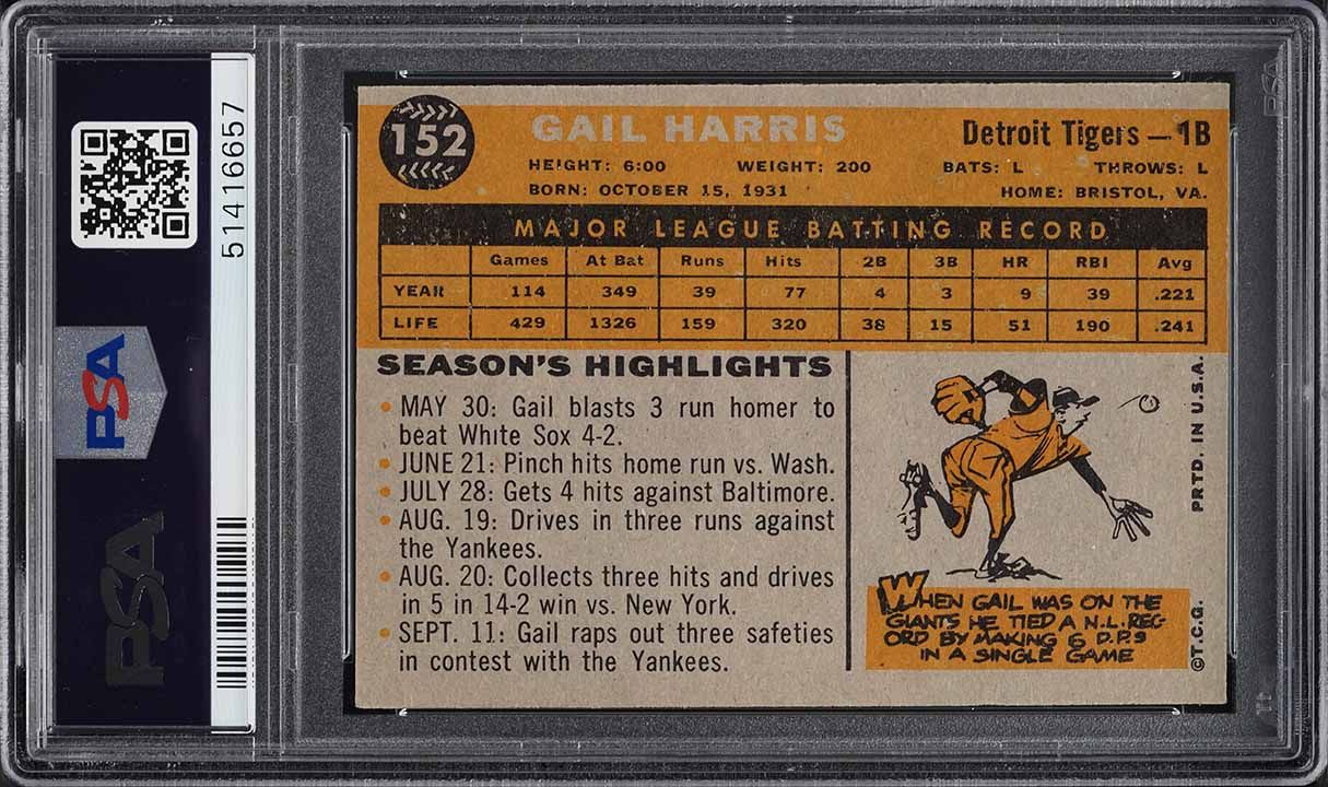 1960 Topps Gail Harris #152 PSA 6 EXMT