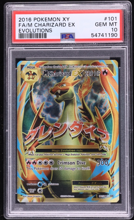 2016 Pokemon XY Evolutions Full Art M Charizard EX #101 PSA 10 GEM MINT