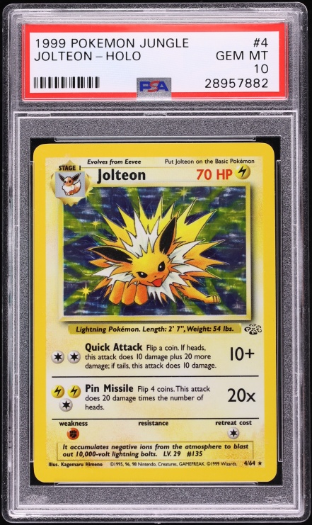 1999 Pokemon Jungle Holo Jolteon #4 PSA 10 GEM MINT