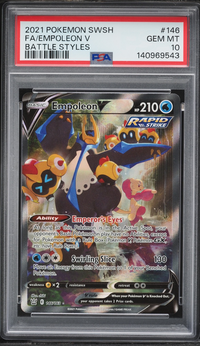 2021 Pokemon Sword & Shield Battle Styles Alt Art Empoleon V #146 PSA 10 GEM MINT