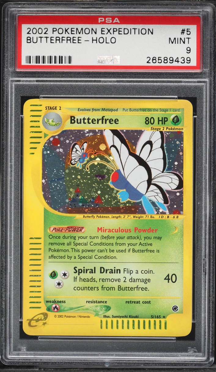 2002 Pokemon Expedition Holo Butterfree #5 PSA 9 MINT