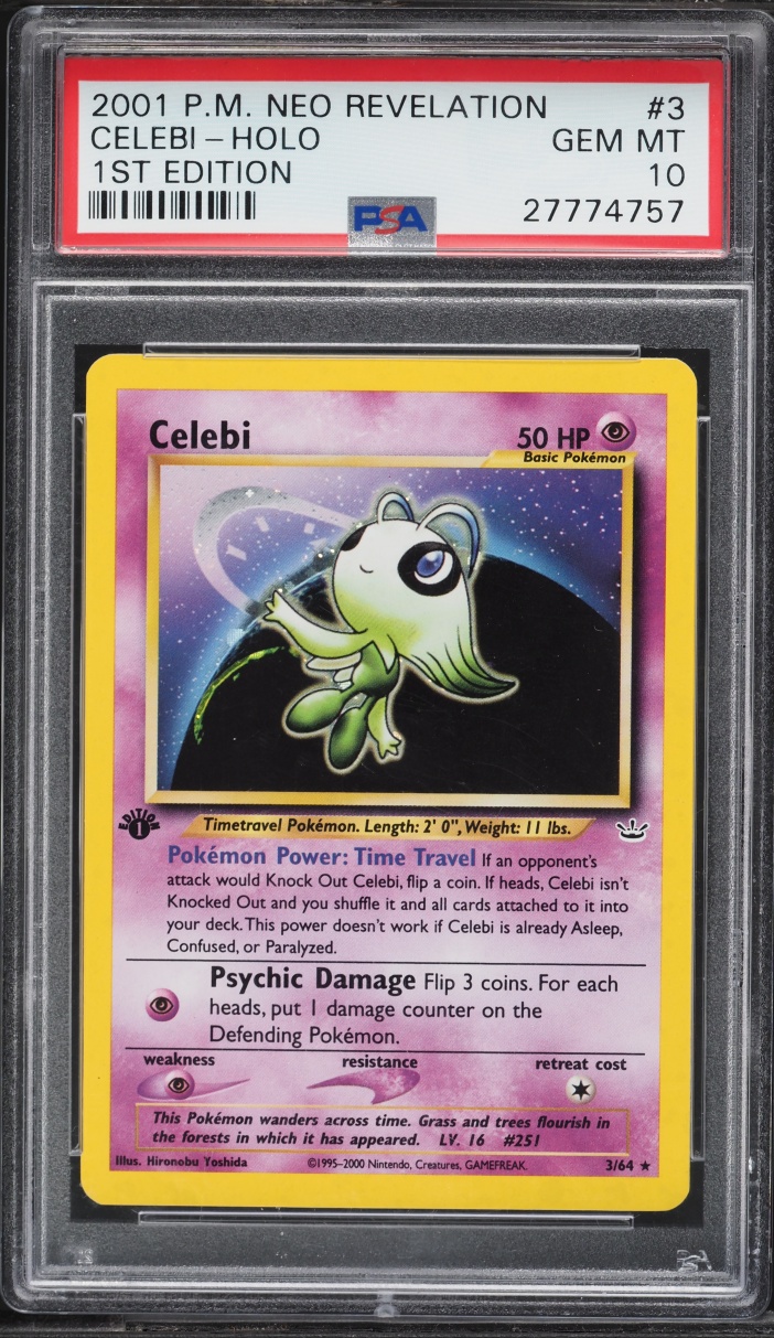 2001 Pokemon Neo Revelation 1st Edition Holo Celebi #3 PSA 10 GEM MINT