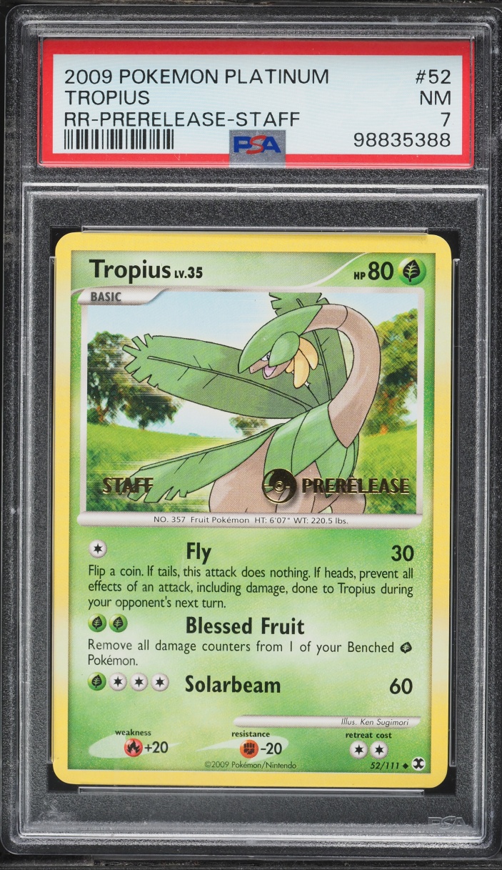 2009 Pokemon Platinum Rising Rivals Prerelease Staff Tropius #52 PSA 7 NRMT