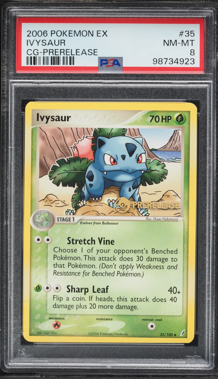 2006 Pokemon EX Crystal Guardians Prerelease Ivysaur #35 PSA 8 NM-MT