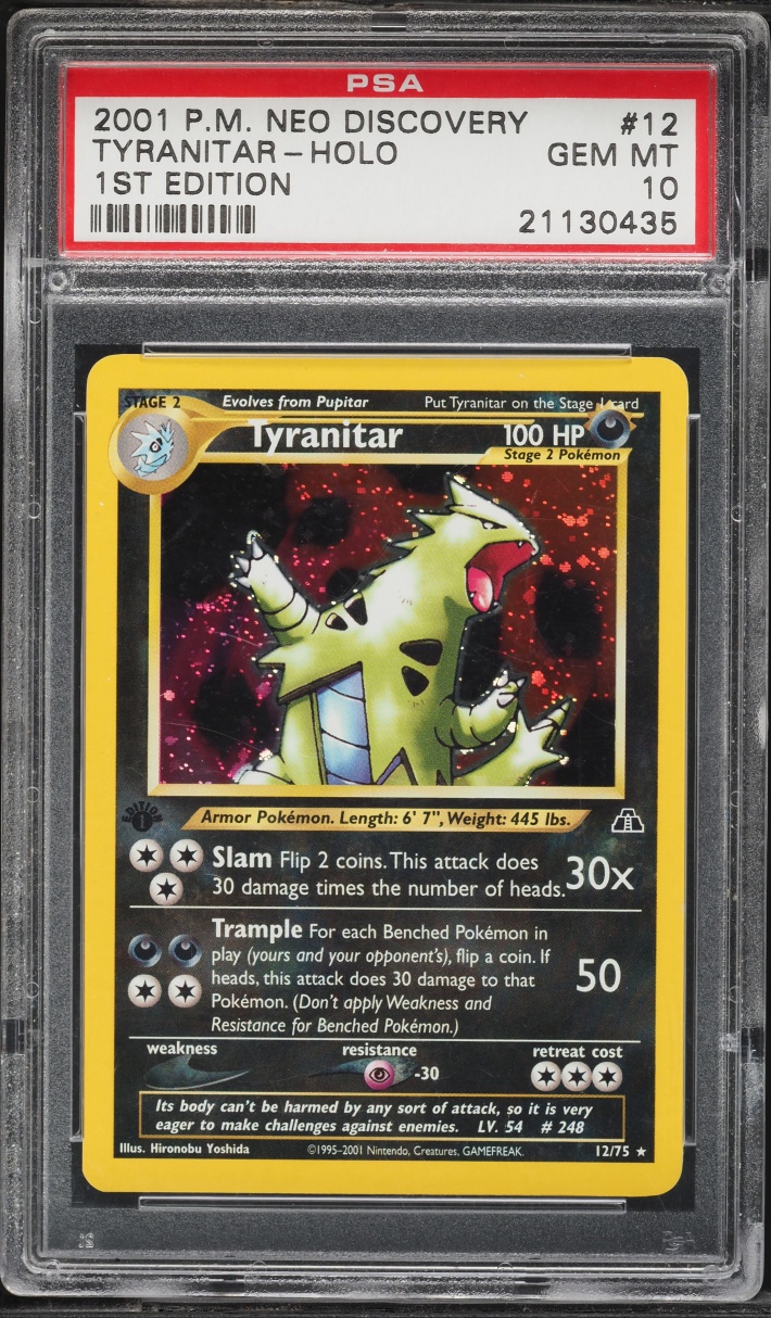 2001 Pokemon Neo Discovery 1st Edition Holo Tyranitar #12 PSA 10 GEM MINT