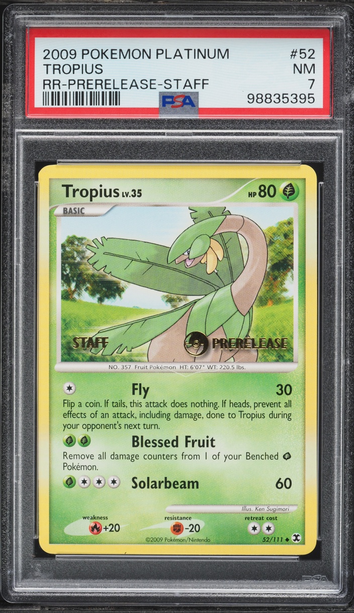 2009 Pokemon Platinum Rising Rivals Prerelease Staff Tropius #52 PSA 7 NRMT