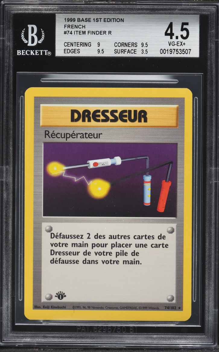 1999 Pokemon French Base 1st Edition Item Finder #74 BGS 4.5 VGEX+