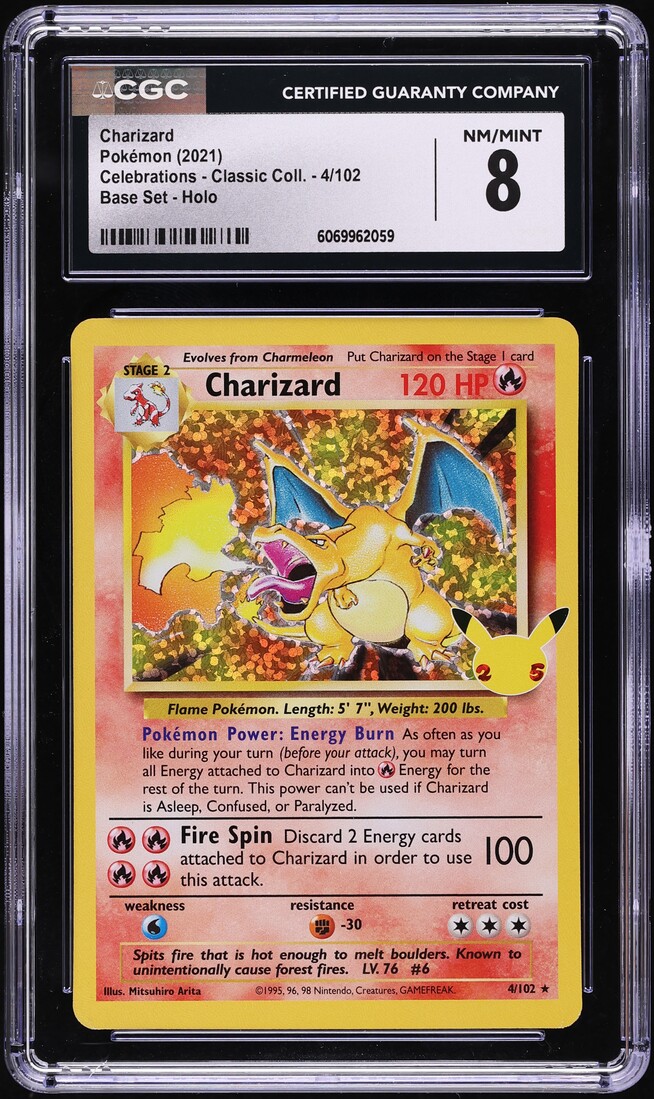 2021 Pokemon SWSH Celebrations Classic Holo Charizard #4 CGC 8 NM-MT