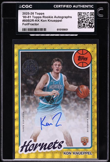 2025 Topps '80 FoilFractor Kon Knueppel ROOKIE AUTO 1/1 #80B2R-KK CGC AUTH