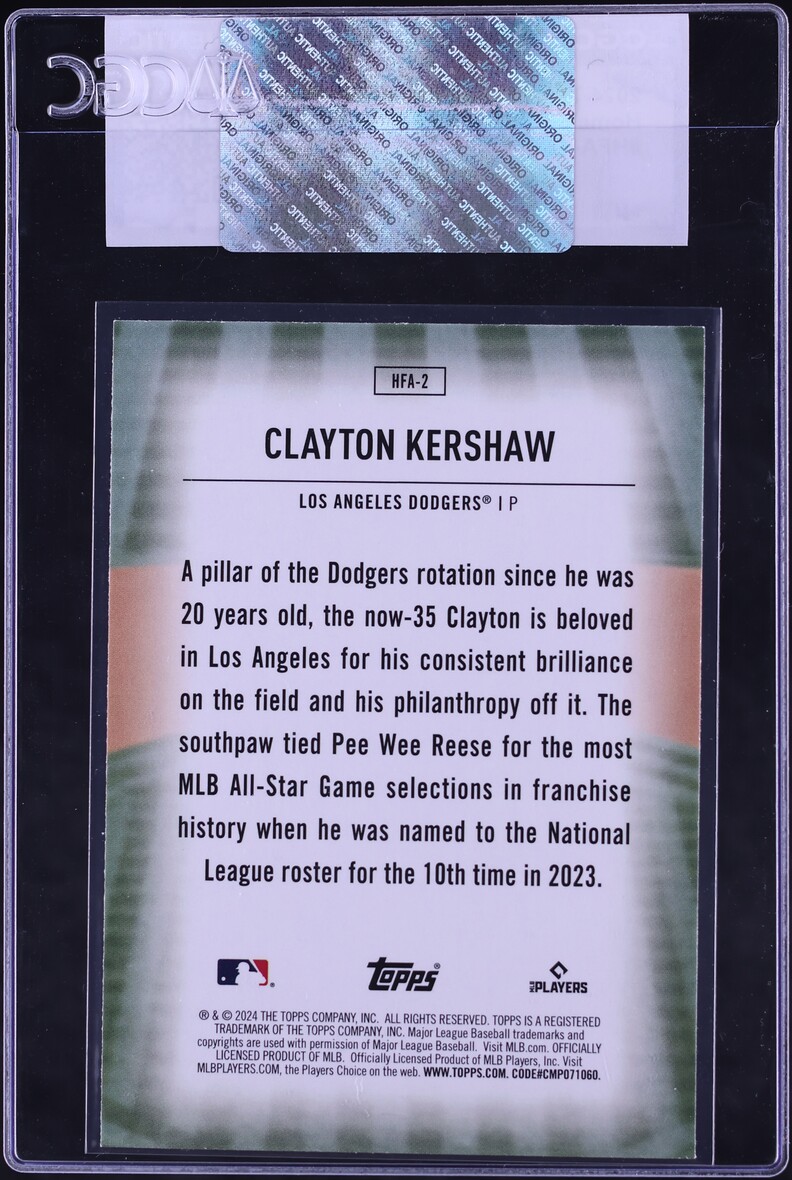 2024 Topps Home Field Advantage Clayton Kershaw #HFA-2 CGC AUTH