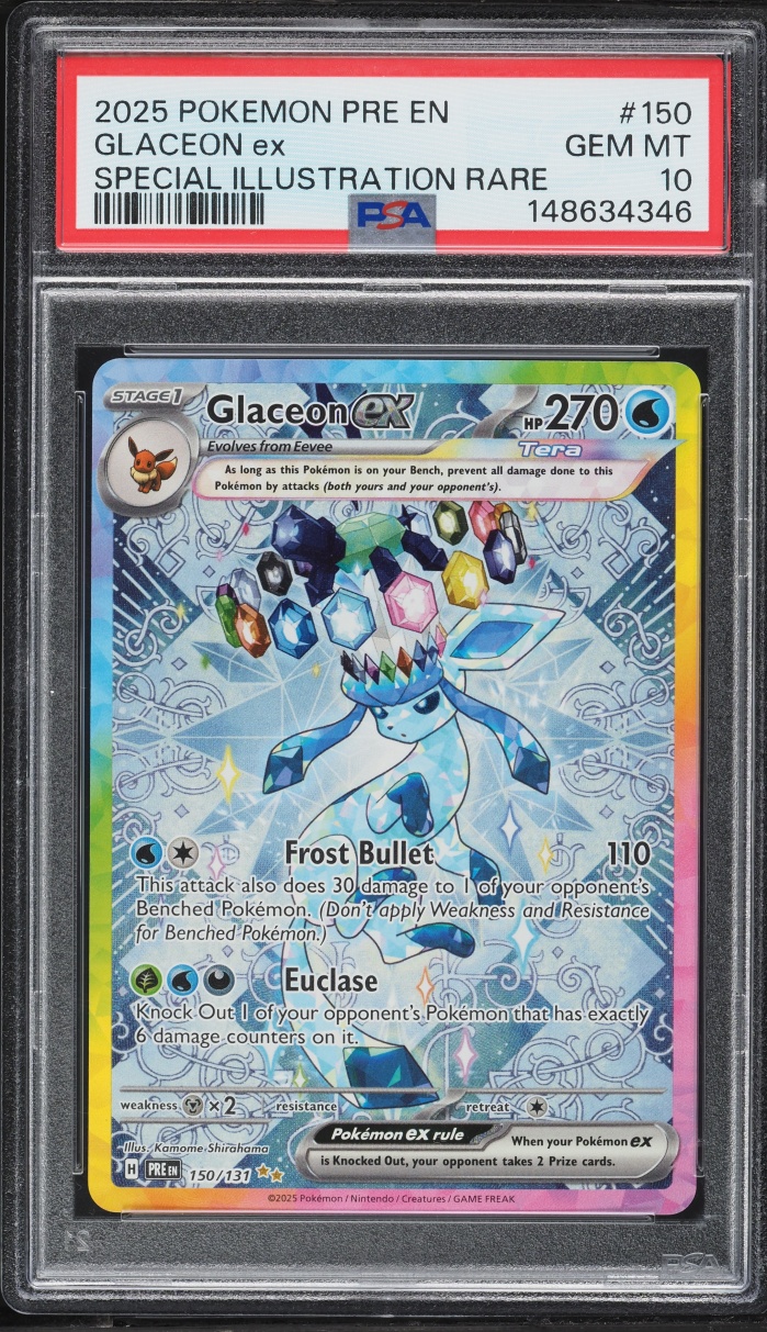 2025 Pokemon Scarlet & Violet Prismatic Evolutions SIR Glaceon ex #150 PSA 10 GEM MINT