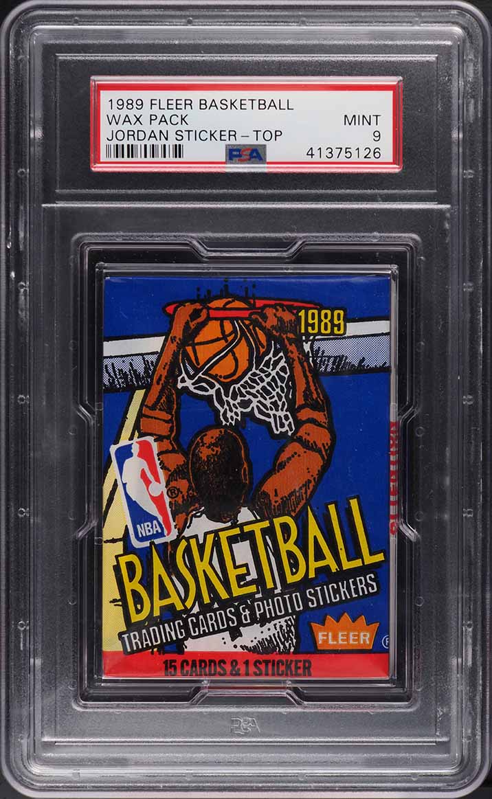 1989 Fleer Basketball Wax Pack Michael Jordan Sticker TOP PSA 9 MINT - Photo 1