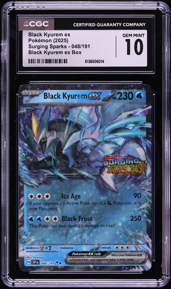 2025 Pokemon Scarlet & Violet Promo Surging Sparks Holo Black Kyurem EX #048 CGC 10 GEM MINT