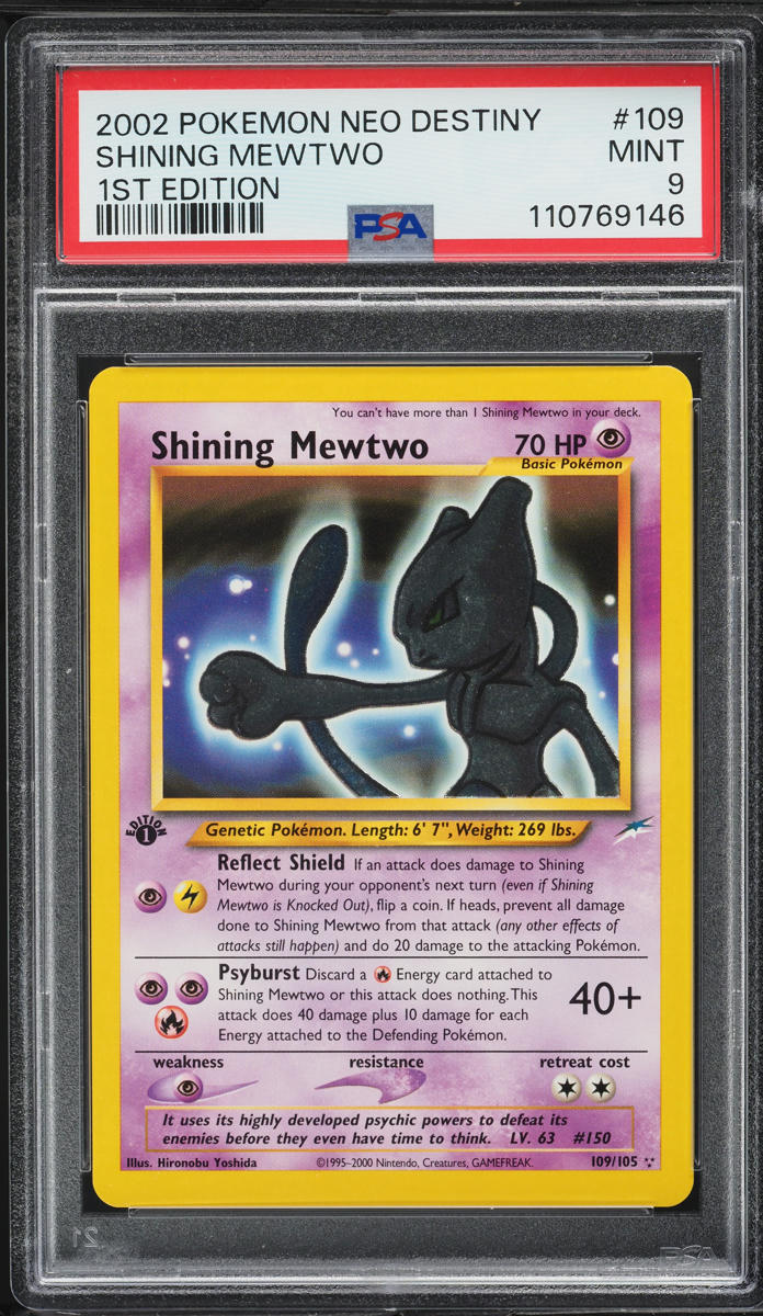 2002 Pokemon Neo Destiny 1st Edition Shining Mewtwo #109 PSA 9 MINT